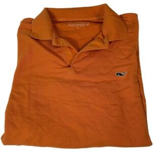 Vineyard Vines Polo Shirt Mens L Orange Cotton Pocket Preppy Whale Golf Casual